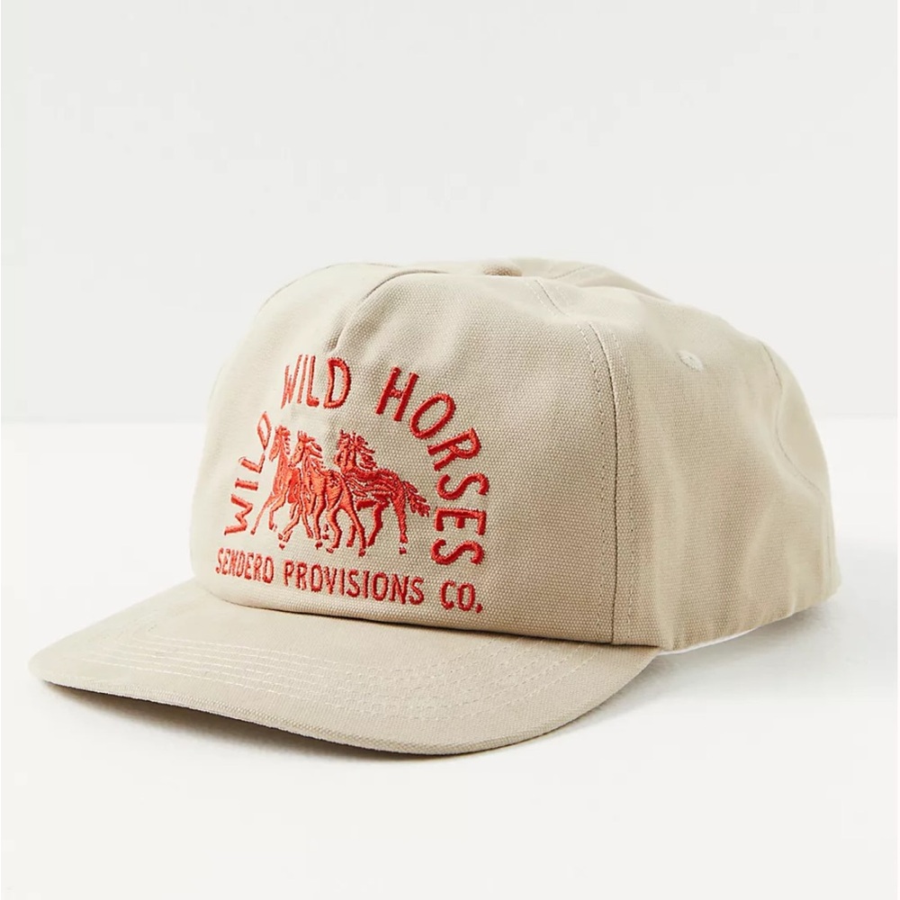 FREE PEOPLE Wild Horses Tan Basbeall Trucker Fall Hat